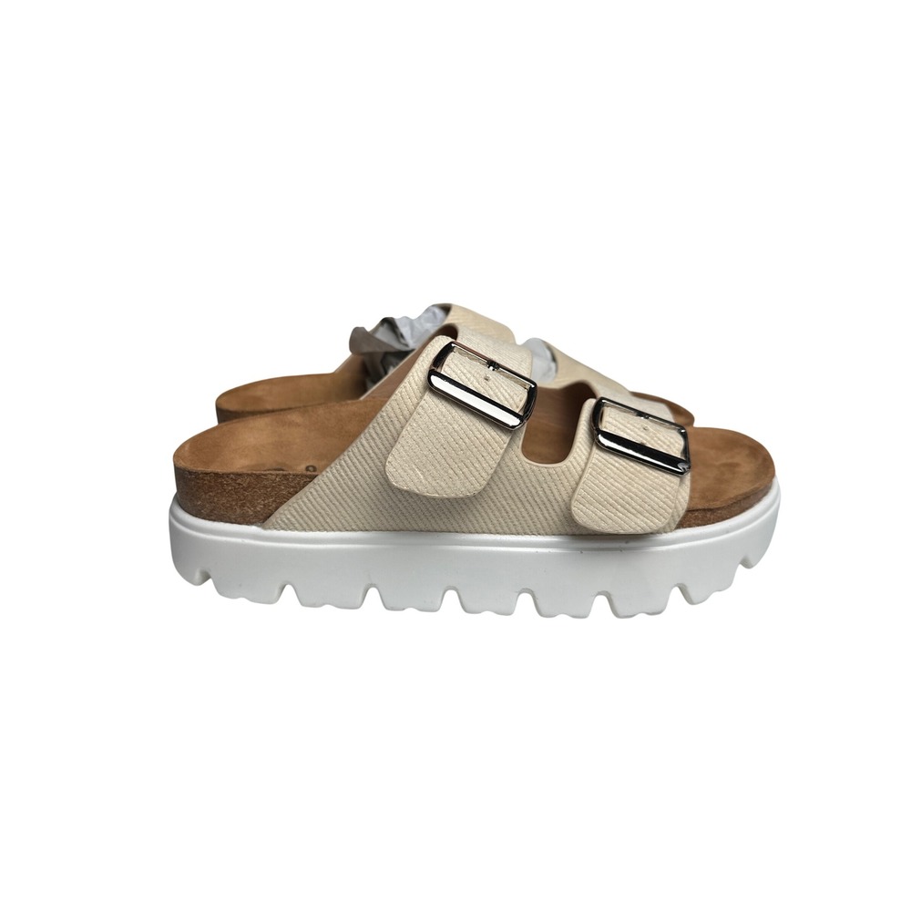 Very G Jazmin 2 Cream Platform Buckle Slide Sandals Womens 8 VGSA0423-290